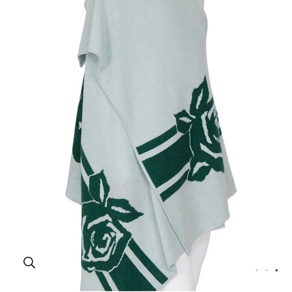 BERYLL FLOWER CASHMERE WRAP SCARF | WINTER GREEN